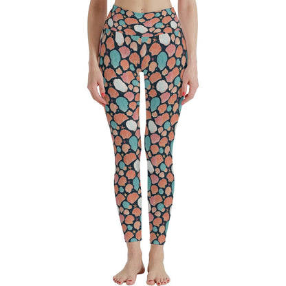 Big Shells and Stars Women's Polyester Yoga pants Leggings - DeRose Seasonal