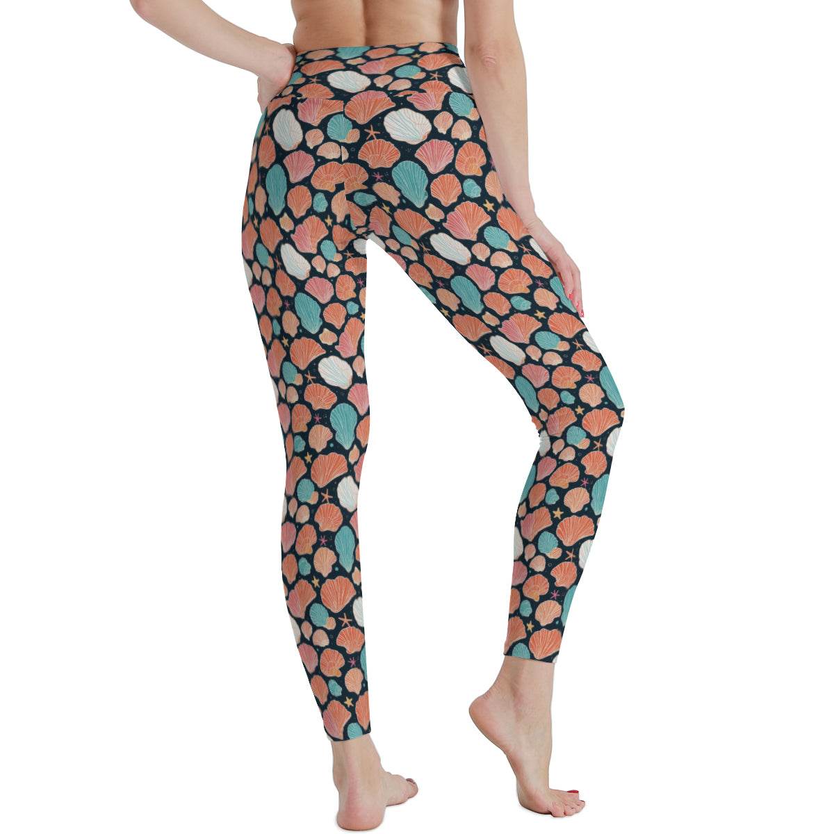 Big Shells and Stars Women's Polyester Yoga pants Leggings - DeRose Seasonal