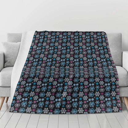 Party Snowflake Flannel Breathable Blanket 4 Sizes - DeRose Seasonal