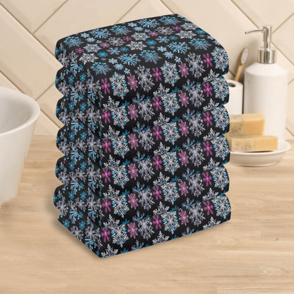 Party Snowflake Hand Towels (6 Pcs) - DeRose Seasonal