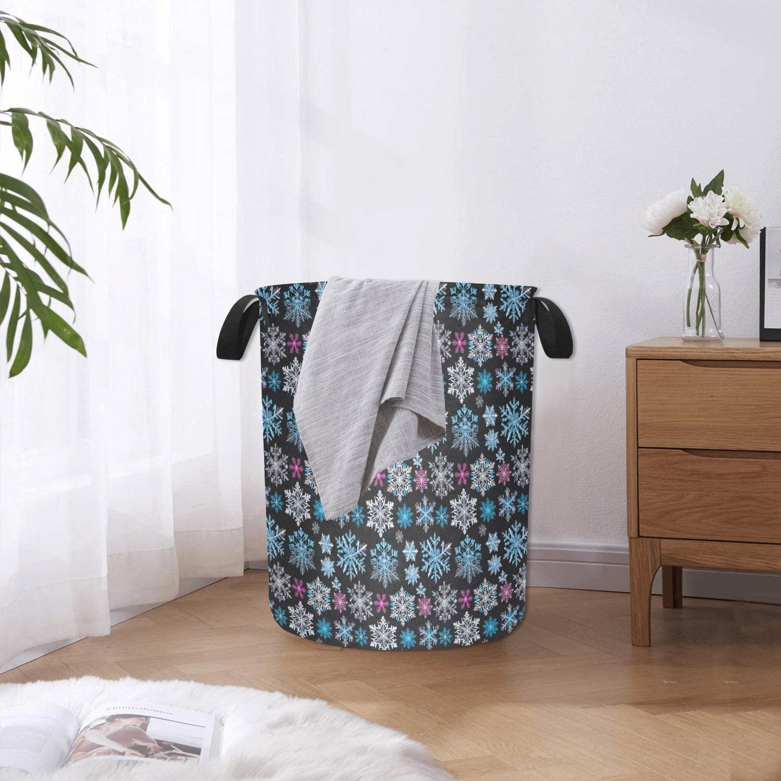 Party Snowflake Polyester Laundry and Blanket Basket - DeRose Seasonal