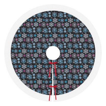 Party Snowflakes Fringed Christmas Tree Skirts - DeRose Seasonal