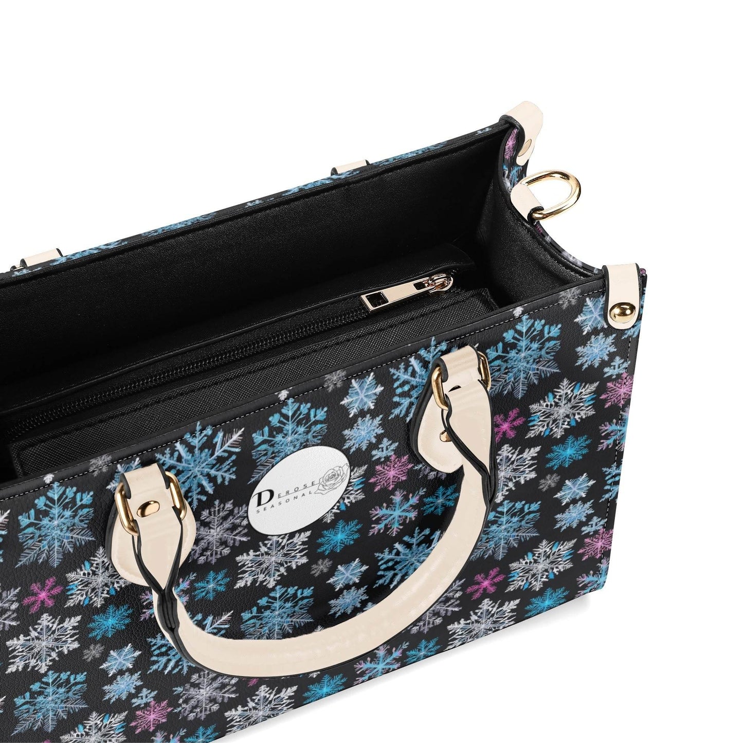 Party Snowflakes Luxury Women Leather Handbag (3 sizes) - DeRose Seasonal