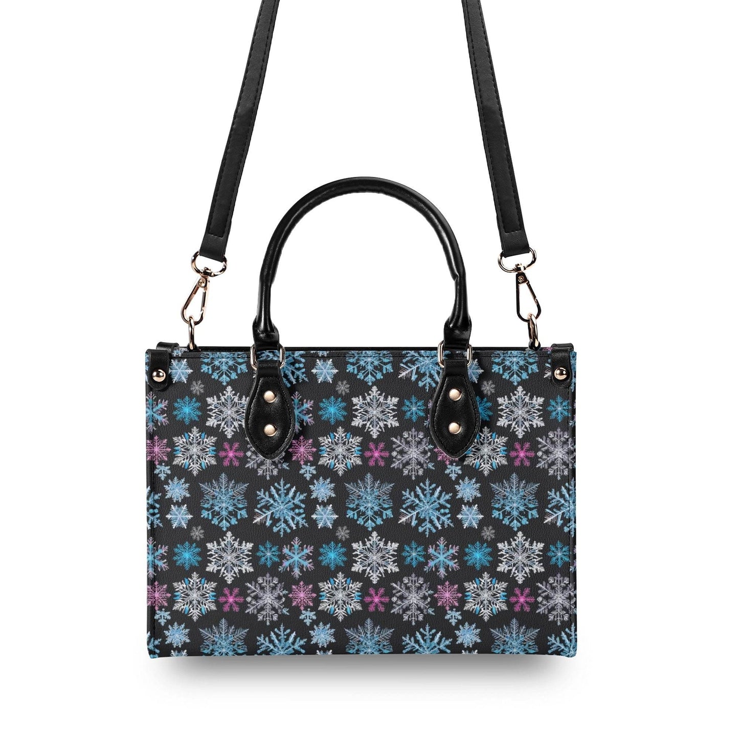 Party Snowflakes Luxury Women Leather Handbag (3 sizes) - DeRose Seasonal