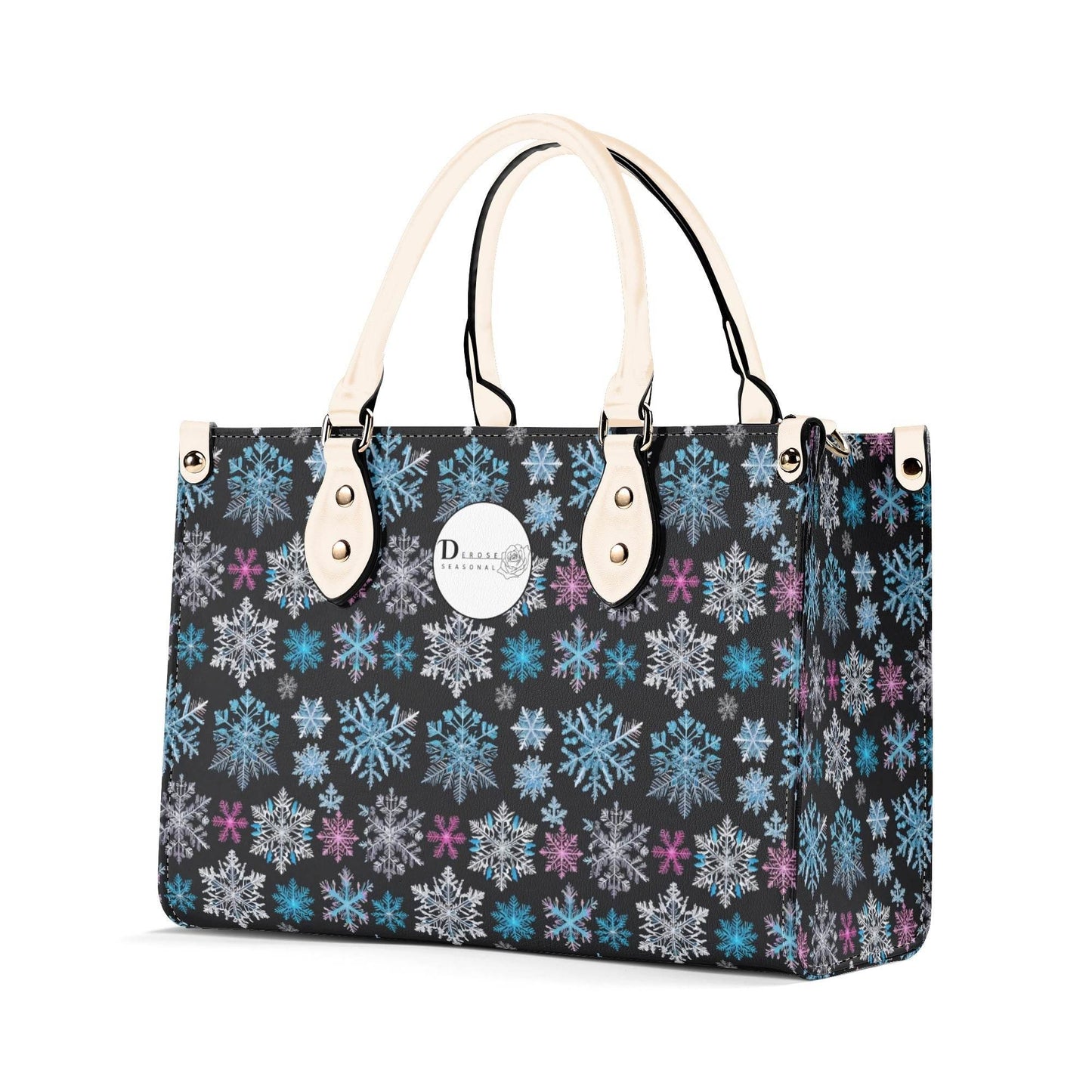 Party Snowflakes Luxury Women Leather Handbag (3 sizes) - DeRose Seasonal