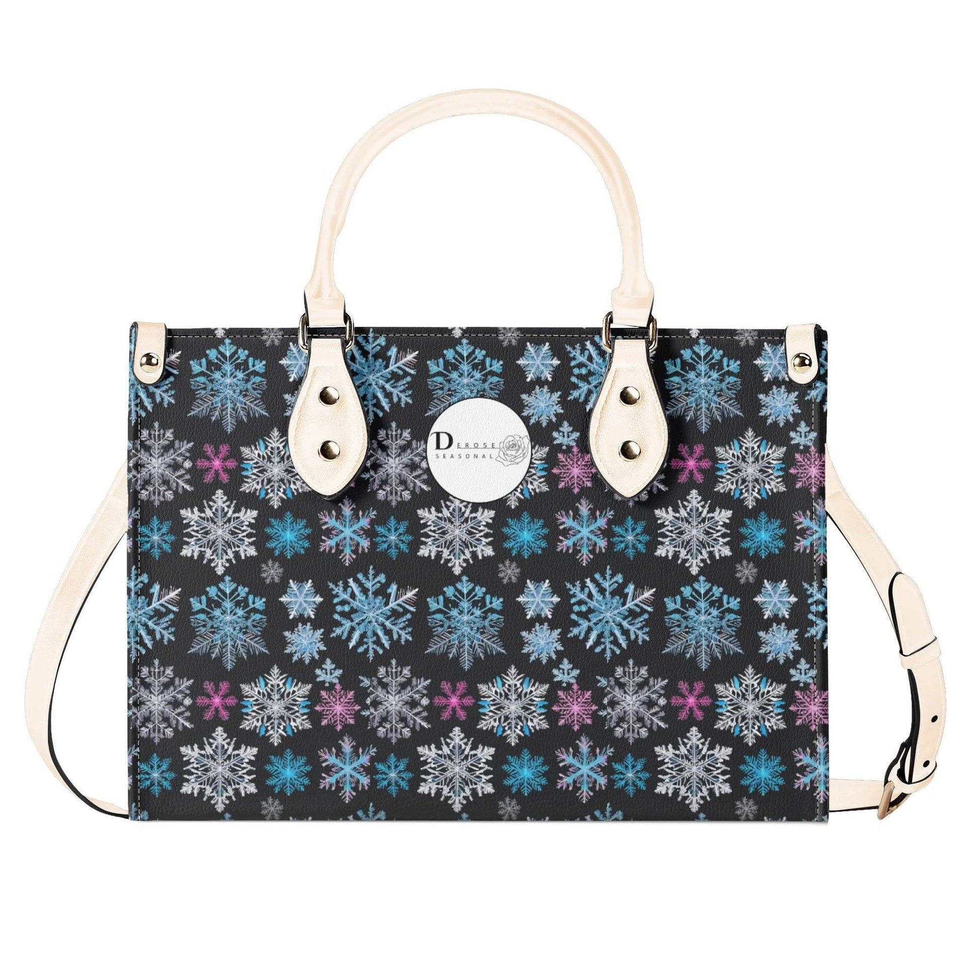 Party Snowflakes Luxury Women Leather Handbag (3 sizes) - DeRose Seasonal