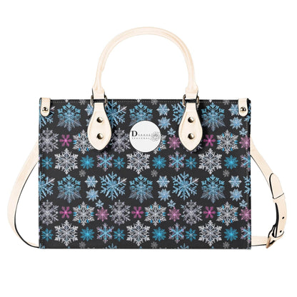 Party Snowflakes Luxury Women Leather Handbag (3 sizes) - DeRose Seasonal