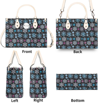 Party Snowflakes Luxury Women Leather Handbag (3 sizes) - DeRose Seasonal