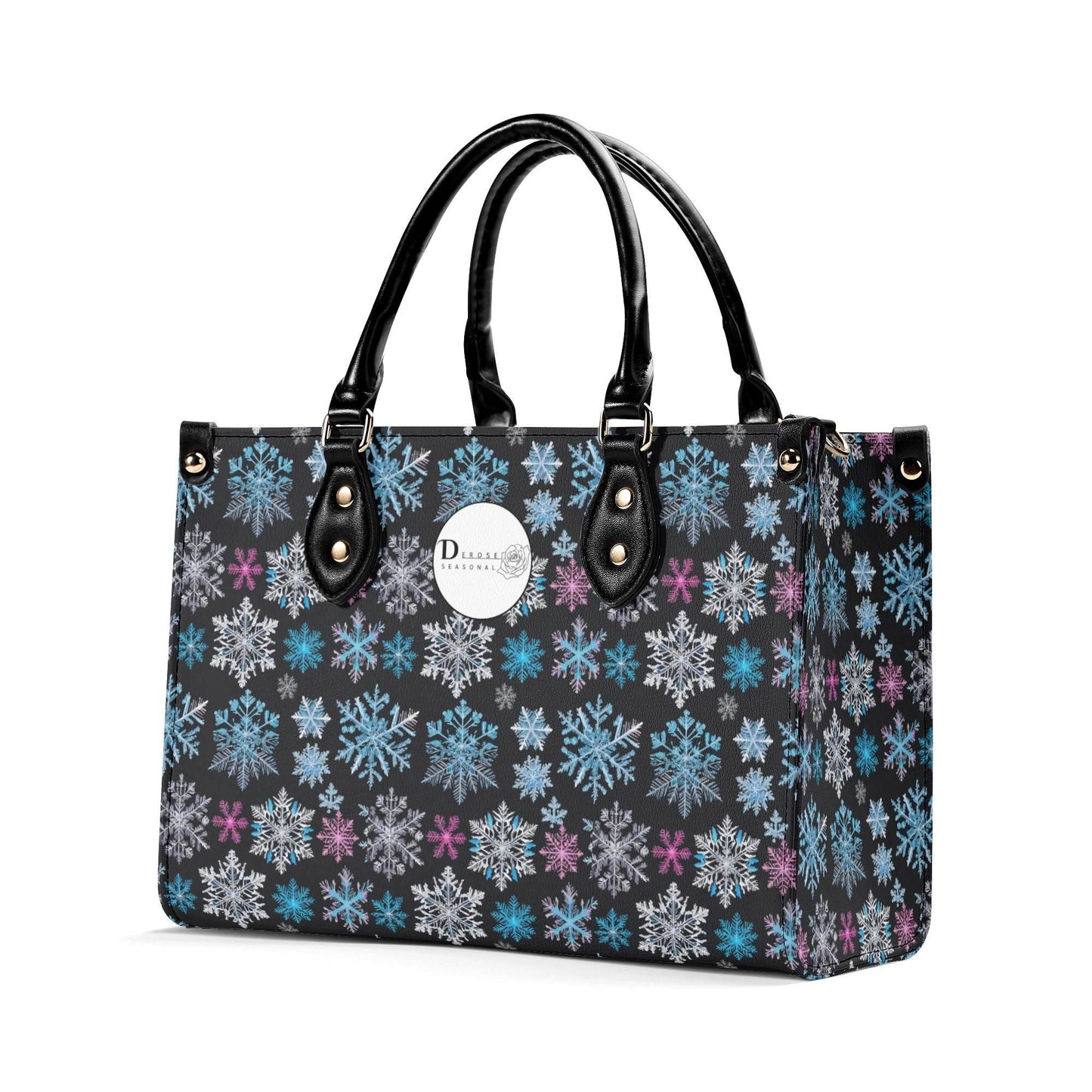Party Snowflakes Luxury Women Leather Handbag (3 sizes) - DeRose Seasonal