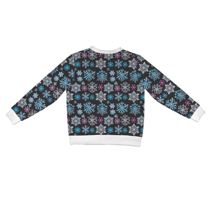 Party Snowflakes Women's Cardigan Button Sweater Custom Women's Cardigan (Model H73) - DeRose Seasonal