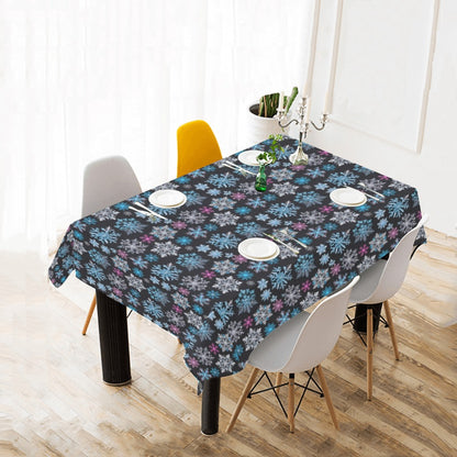 Party Snowflakes polyester Tablecloth Polyester Tablecloth 70"x 52" DeRose Seasonal