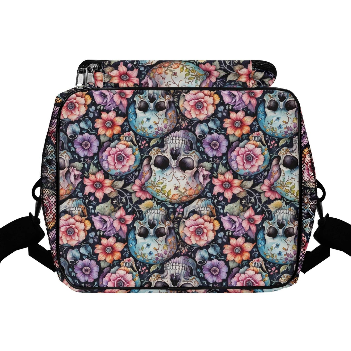 Pastel Floral and Skulls Insulated Leakproof Cooler Bag Lunch Box - DeRose Seasonal