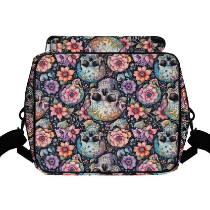 Pastel Floral and Skulls Insulated Leakproof Cooler Bag Lunch Box - DeRose Seasonal