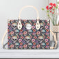 Pastel Floral and Skulls Luxury Women's Leather Handbag - DeRose Seasonal