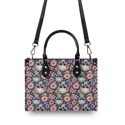 Pastel Floral and Skulls Luxury Women's Leather Handbag - DeRose Seasonal