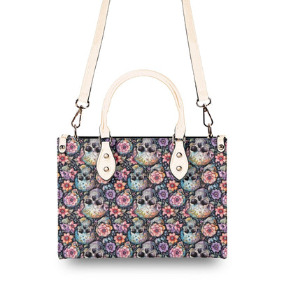 Pastel Floral and Skulls Luxury Women's Leather Handbag - DeRose Seasonal