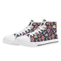 Pastel Floral and Skulls Men's High Top Canvas Shoes - DeRose Seasonal
