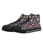 Pastel Floral and Skulls Women's High Top Canvas Shoes - DeRose Seasonal