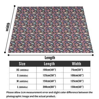 Pastel and Floral Skulls Flannel Breathable Blanket 4 Sizes - DeRose Seasonal