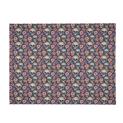 Pastel and Floral Skulls Flannel Breathable Blanket 4 Sizes - DeRose Seasonal