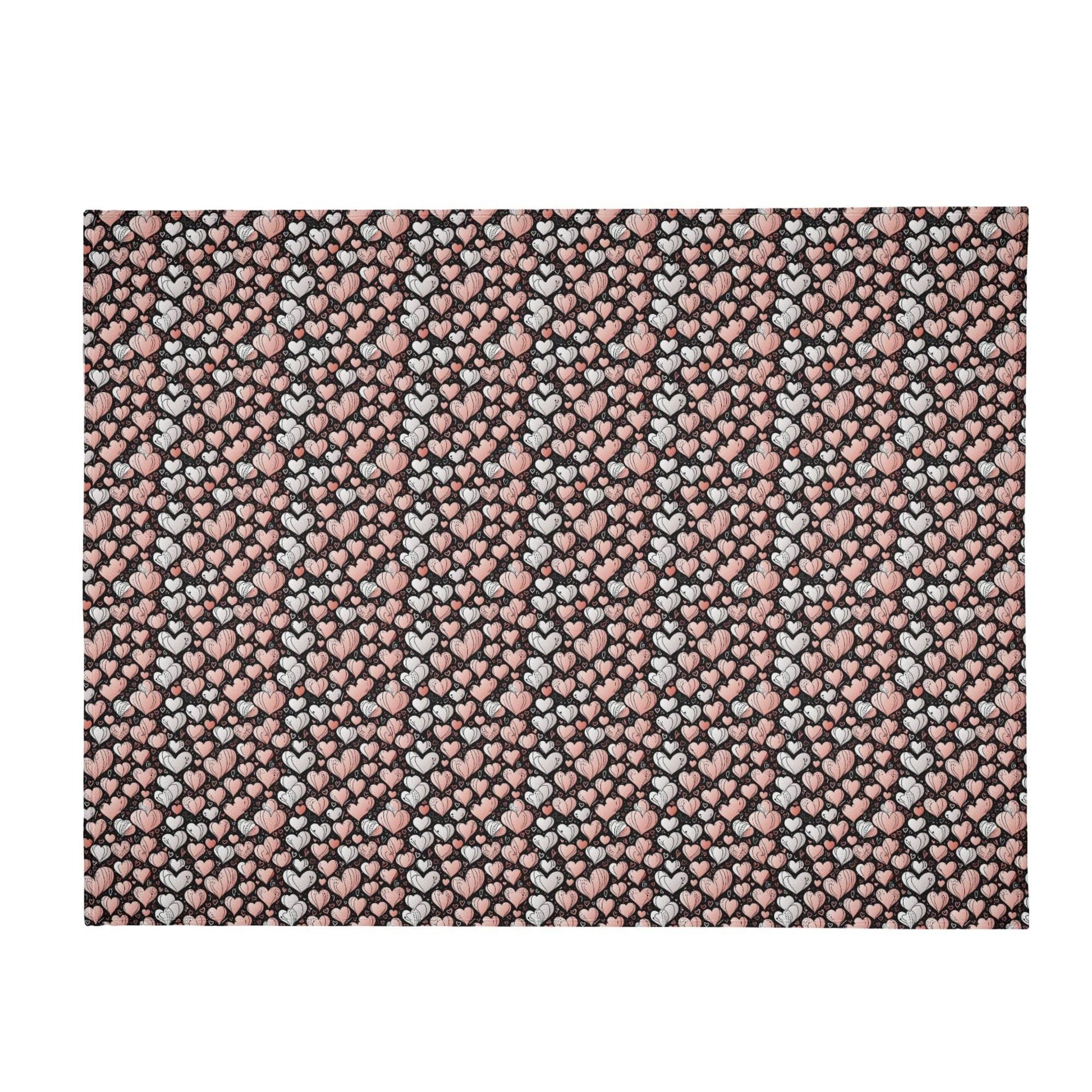 Pink Hearts Flannel Breathable Blanket 4 Sizes - DeRose Seasonal