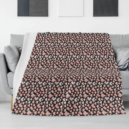 Pink Hearts Flannel Breathable Blanket 4 Sizes - DeRose Seasonal