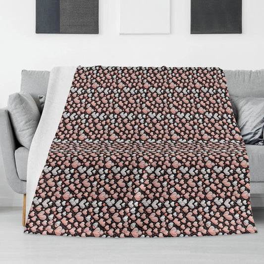 Pink Hearts Flannel Breathable Blanket 4 Sizes - DeRose Seasonal