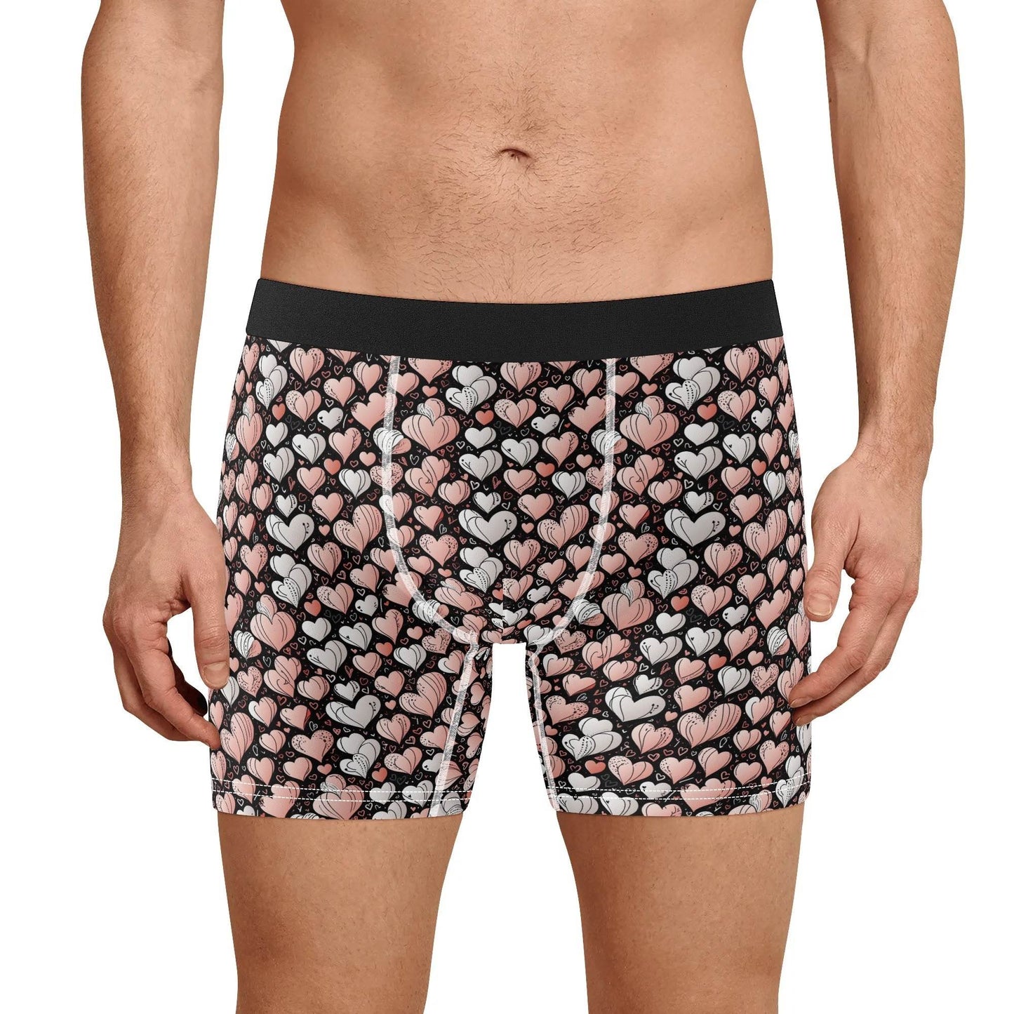 Pink Hearts Men's Classic Stretch Trunks & Underwear - DeRose Seasonal