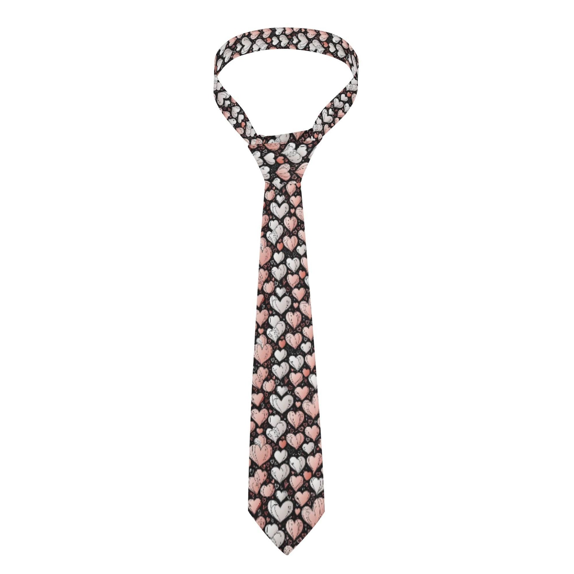 Pink Hearts Men's Necktie - DeRose Seasonal