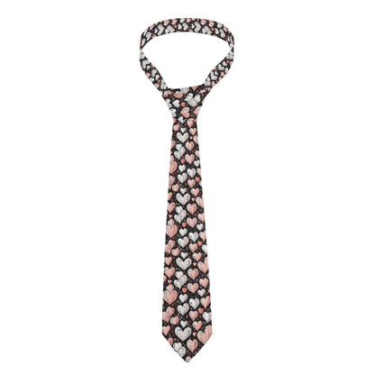 Pink Hearts Men's Necktie - DeRose Seasonal