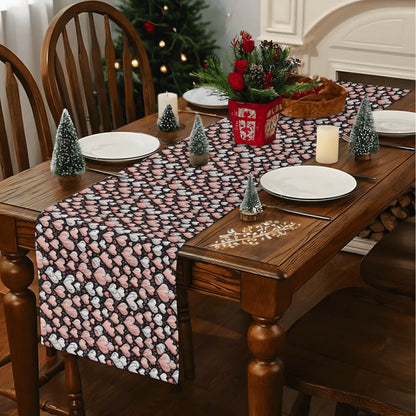 Pink Hearts Polyester Table Runner - DeRose Seasonal
