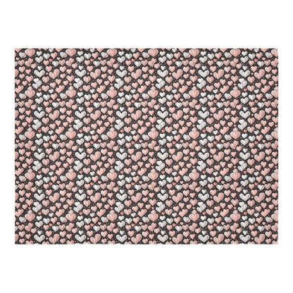 Pink Hearts Polyester Tablecloth Polyester Tablecloth 70"x 52" DeRose Seasonal