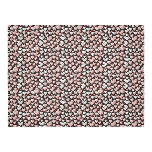 Pink Hearts Polyester Tablecloth Polyester Tablecloth 70"x 52" DeRose Seasonal