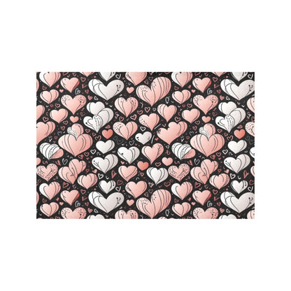 Pink Hearts Table Placemat (set of 6) Placemats 12" x 18" (Set of 6) DeRose Seasonal