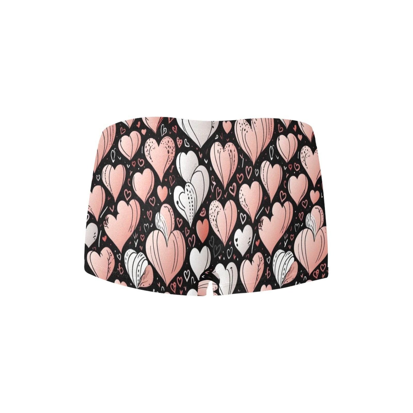 Pink Hearts Women's Underwear Briefs Women's Boyshort Panties (Model L31) - DeRose Seasonal
