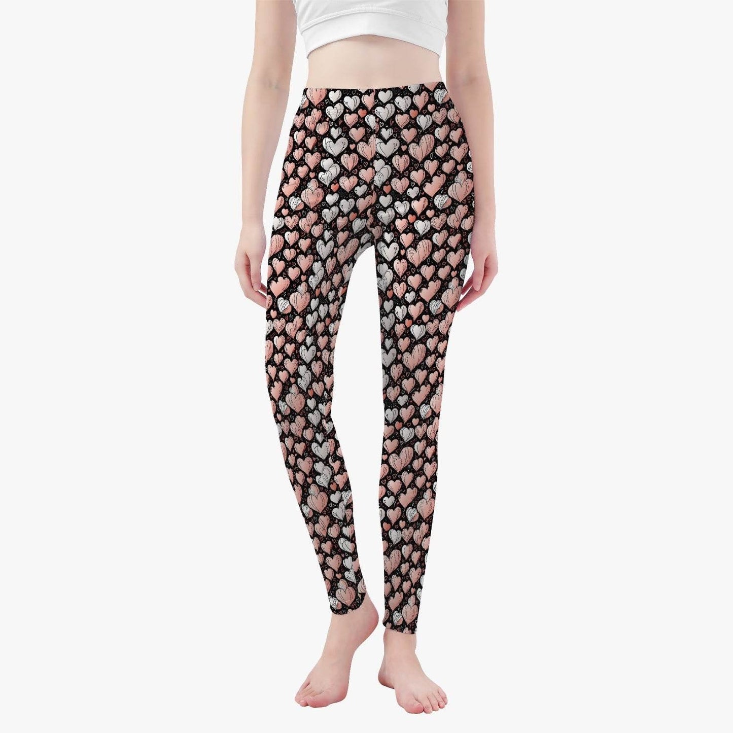 Pink Hearts Women's Yoga Pants - DeRose Seasonal