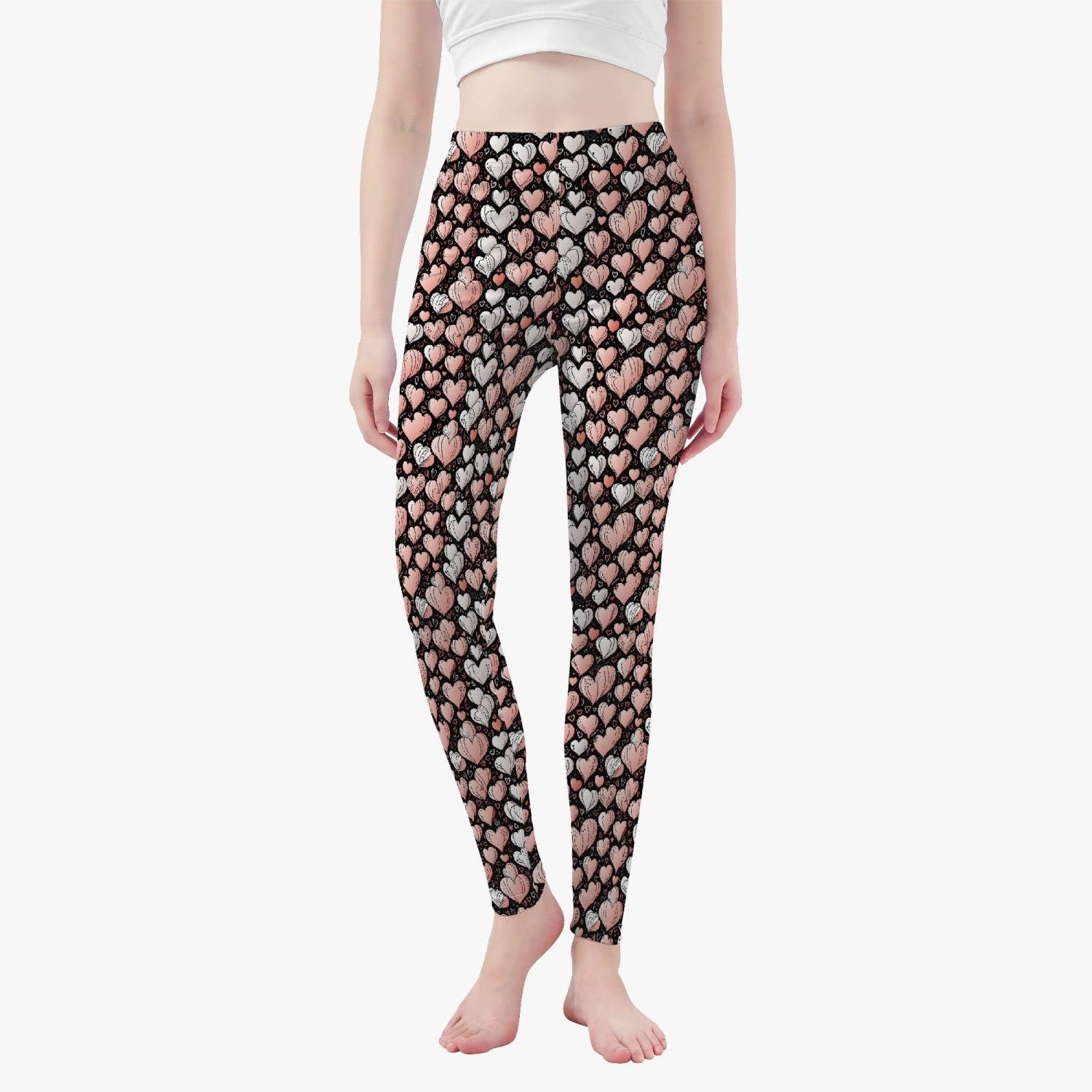 Pink Hearts Women's Yoga Pants - DeRose Seasonal