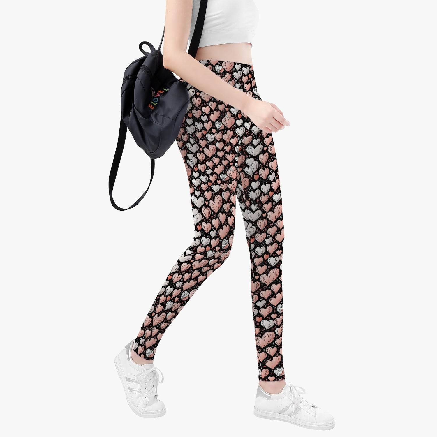 Pink Hearts Women's Yoga Pants - DeRose Seasonal
