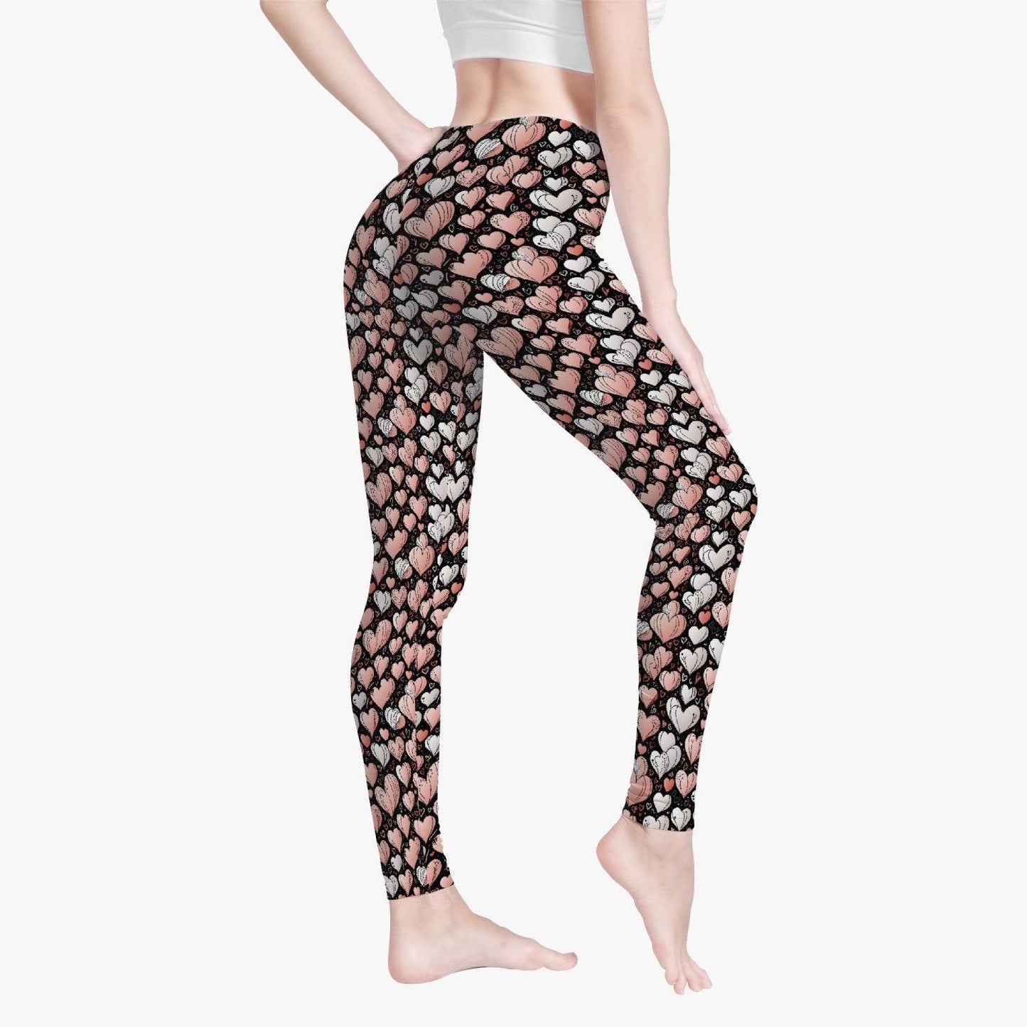 Pink Hearts Women's Yoga Pants - DeRose Seasonal