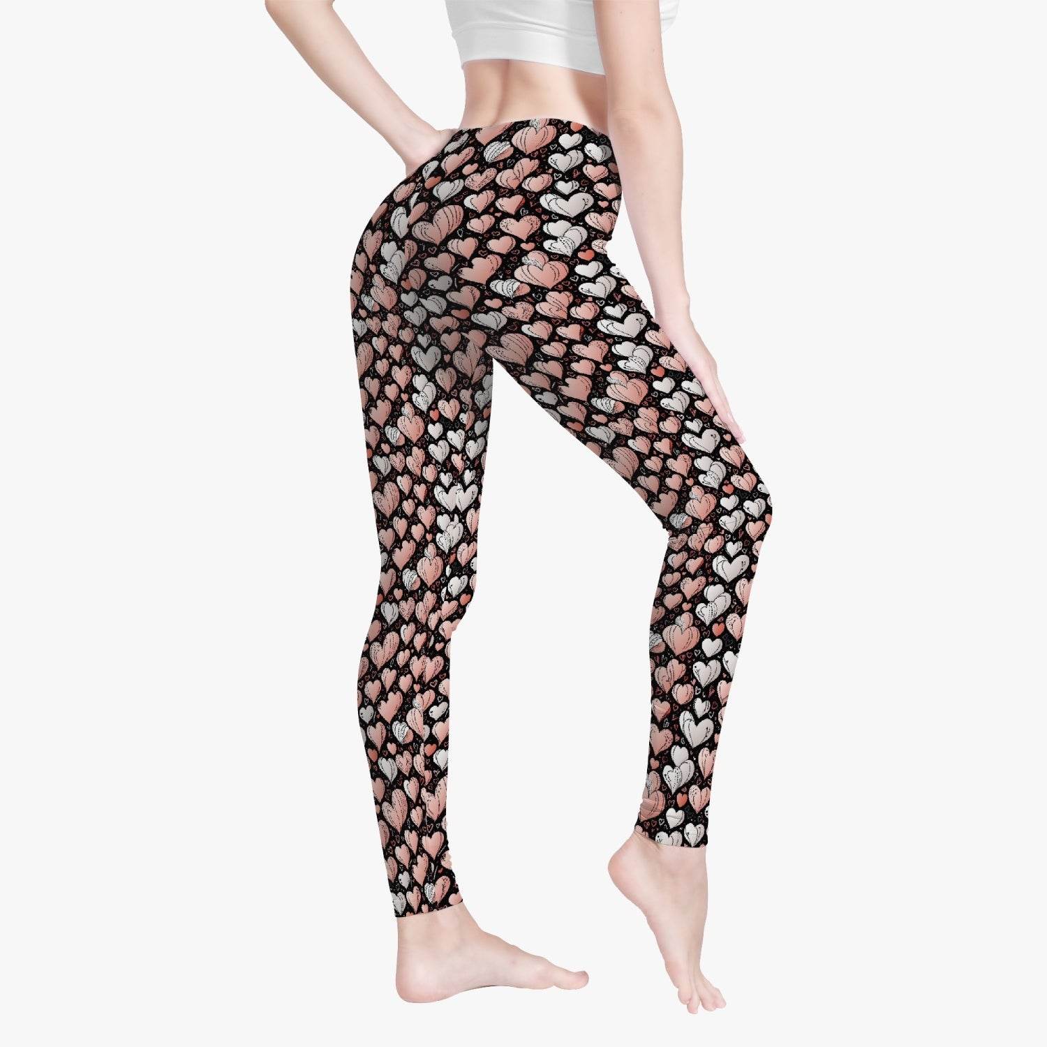 Pink Hearts Women's Yoga Pants - DeRose Seasonal