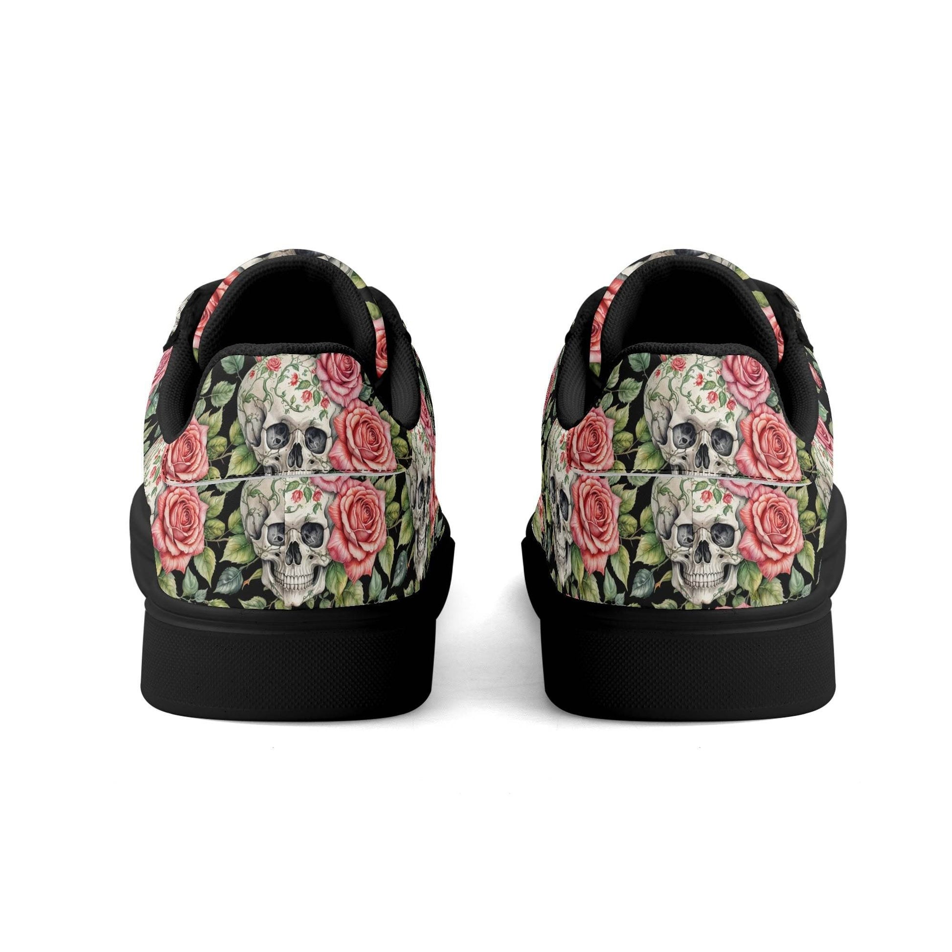 Pink Skulls Adult Lightweight Brand Low Top Leather Shoes - DeRose Seasonal