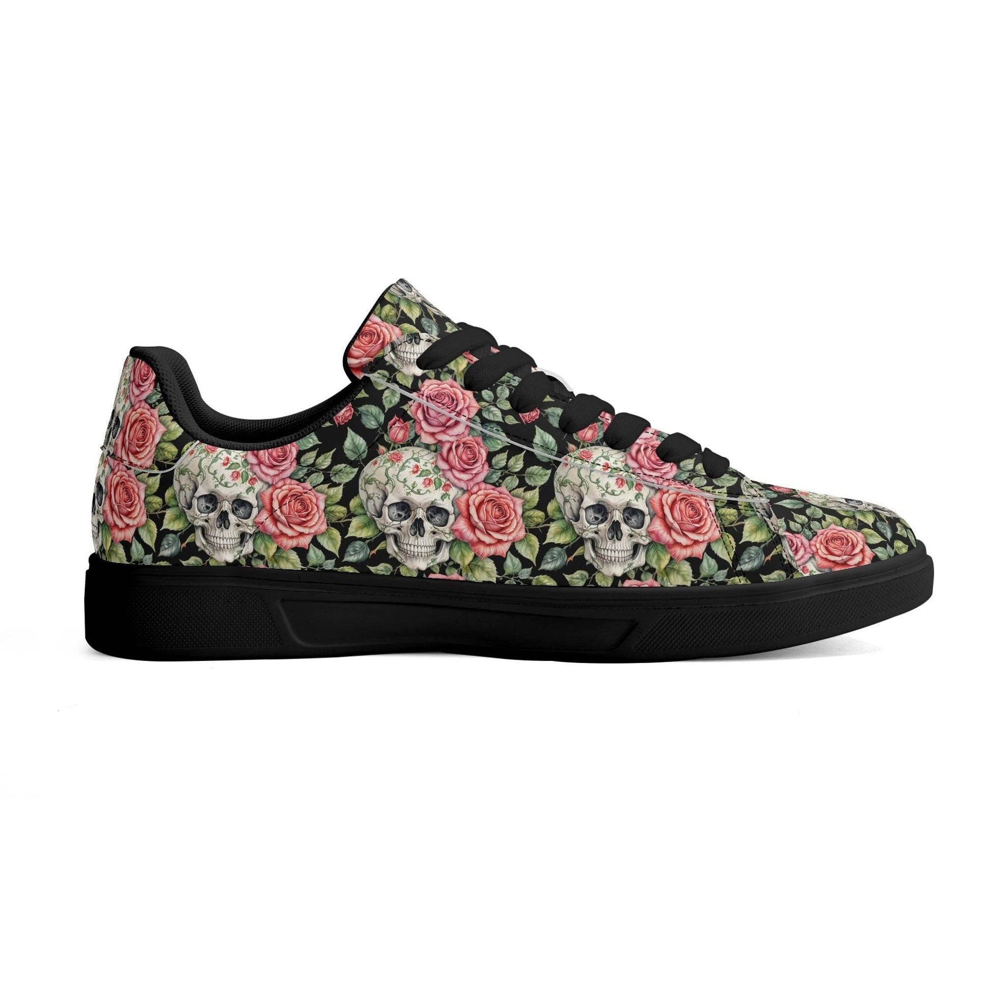 Pink Skulls Adult Lightweight Brand Low Top Leather Shoes - DeRose Seasonal