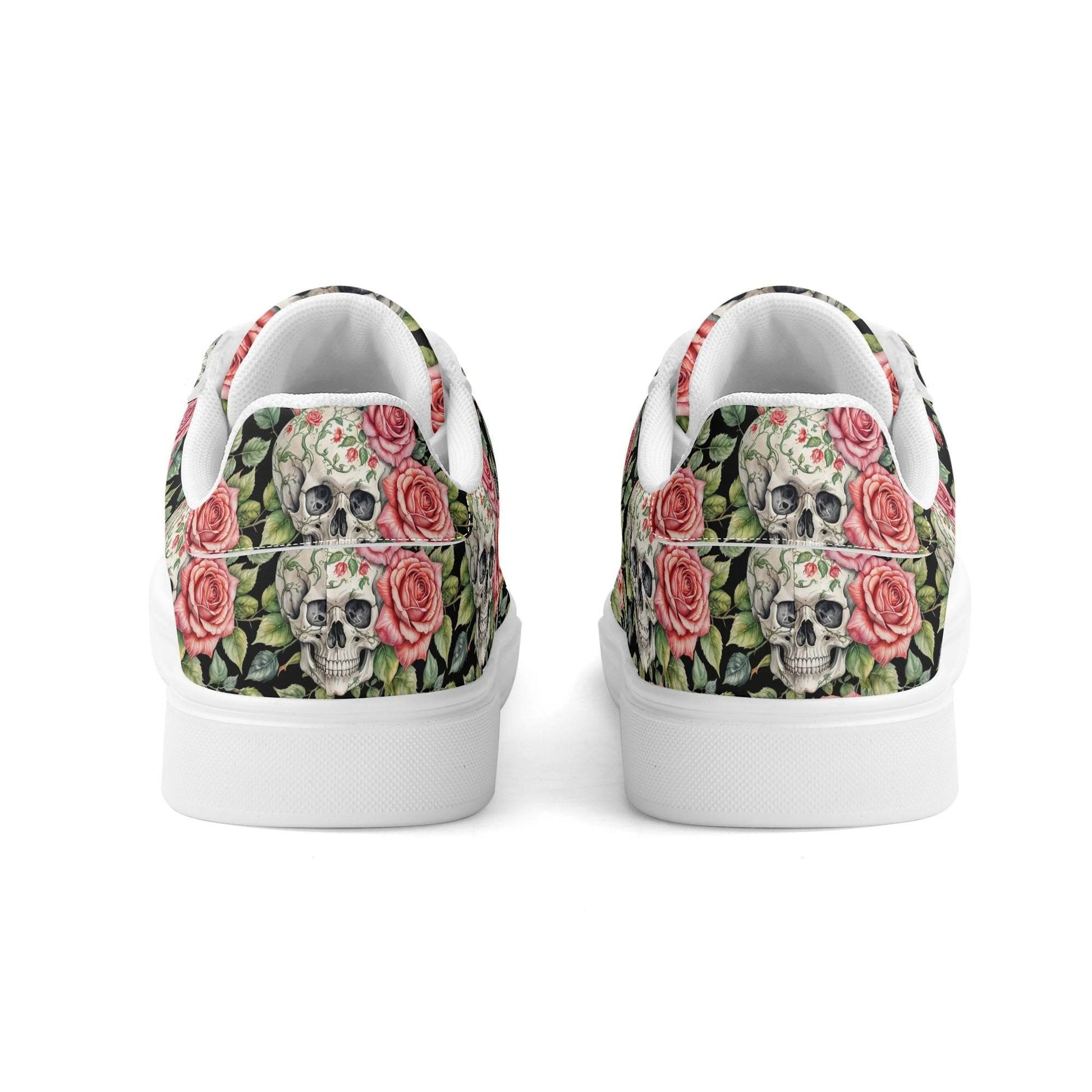 Pink Skulls Adult Lightweight Brand Low Top Leather Shoes - DeRose Seasonal