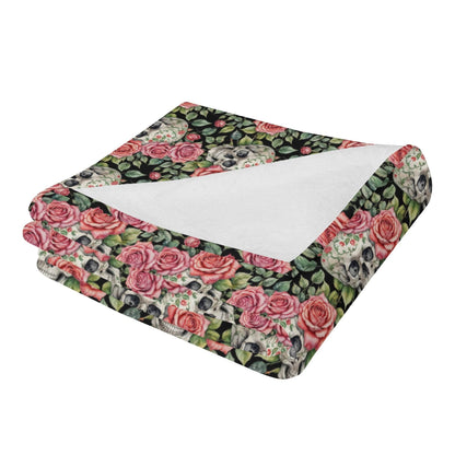 Pink Skulls Flannel Breathable Blanket 4 Sizes - DeRose Seasonal