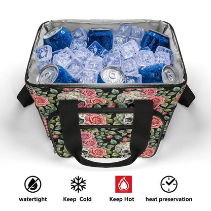 Pink Skulls Insulated Leakproof Cooler Bag Lunch Box - DeRose Seasonal