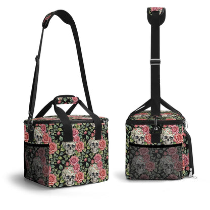 Pink Skulls Insulated Leakproof Cooler Bag Lunch Box - DeRose Seasonal