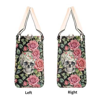 Pink Skulls Luxury Women's Leather Handbag - DeRose Seasonal