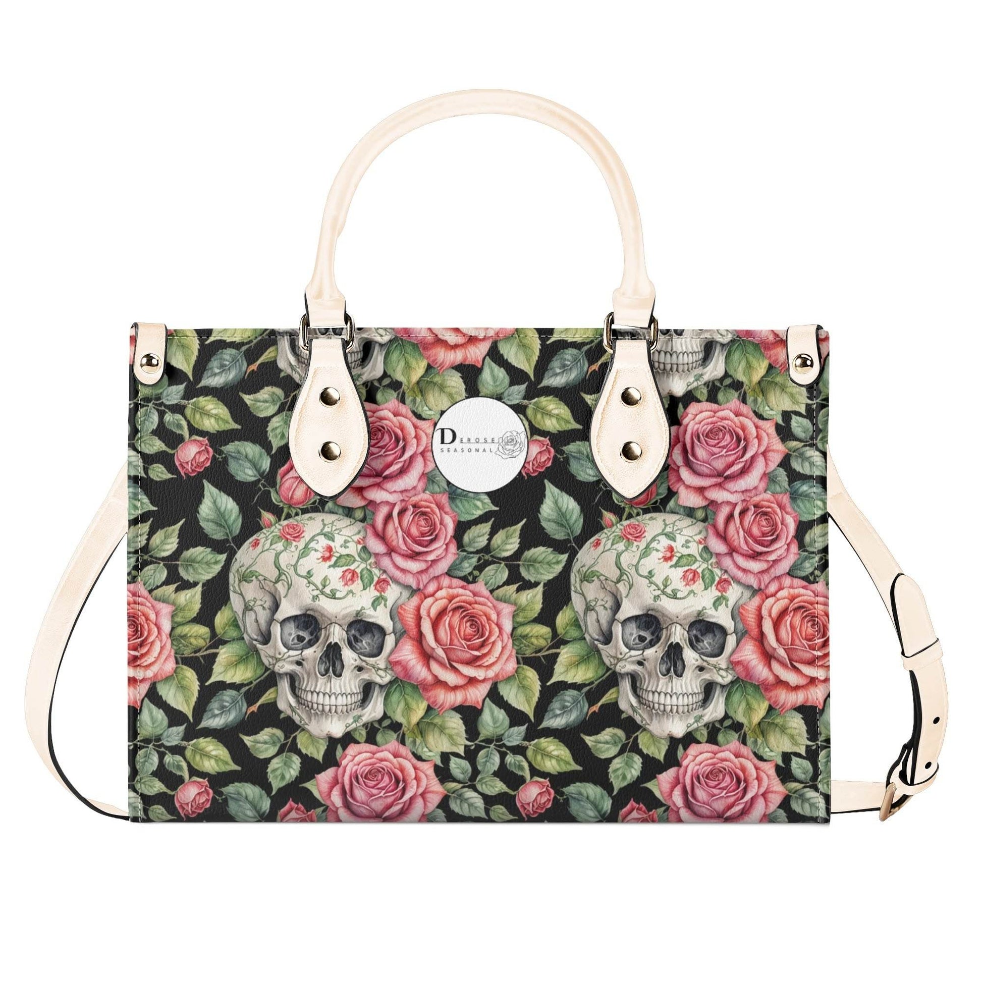 Pink Skulls Luxury Women's Leather Handbag - DeRose Seasonal