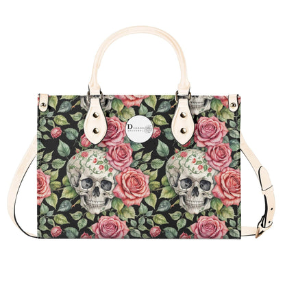 Pink Skulls Luxury Women's Leather Handbag - DeRose Seasonal