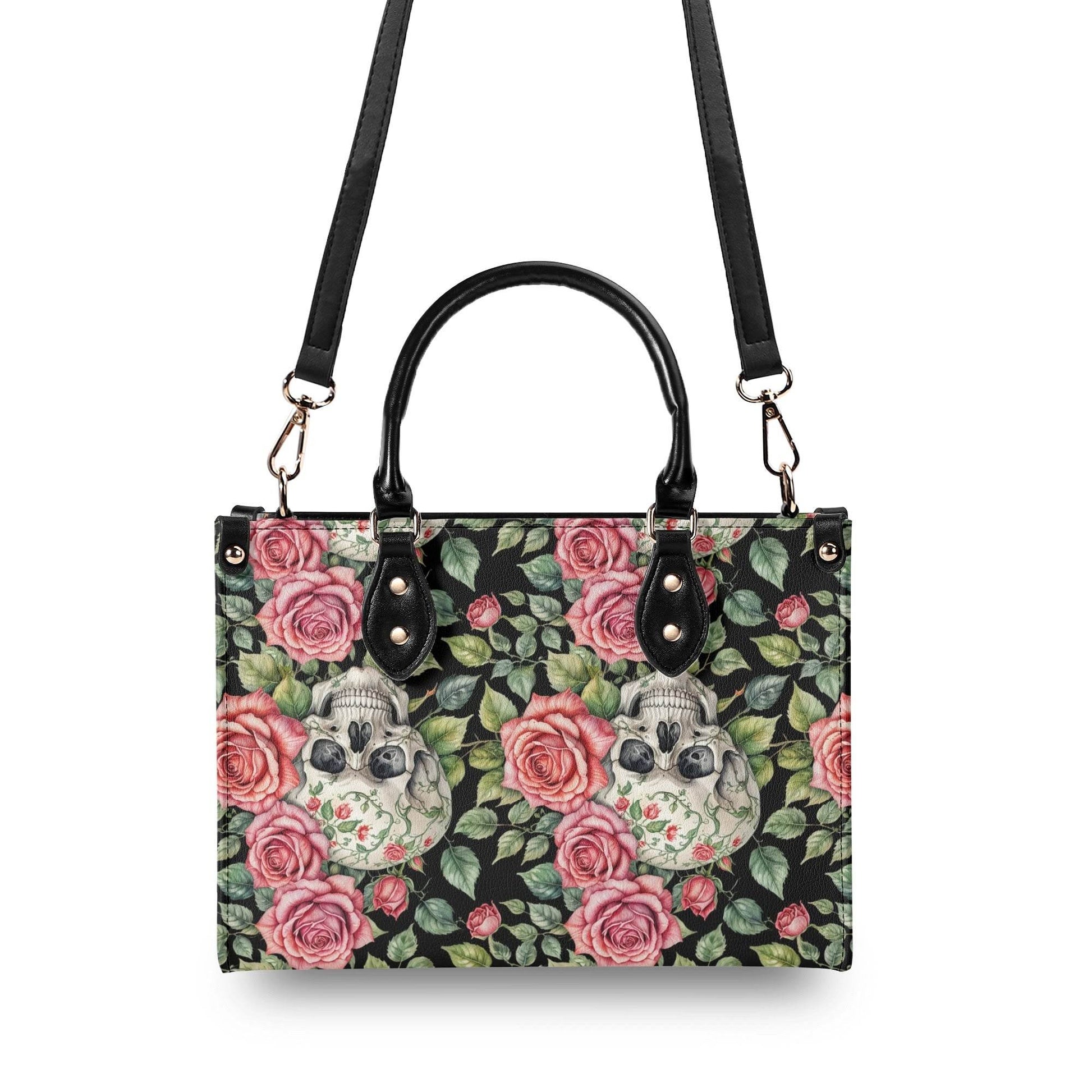 Pink Skulls Luxury Women's Leather Handbag - DeRose Seasonal